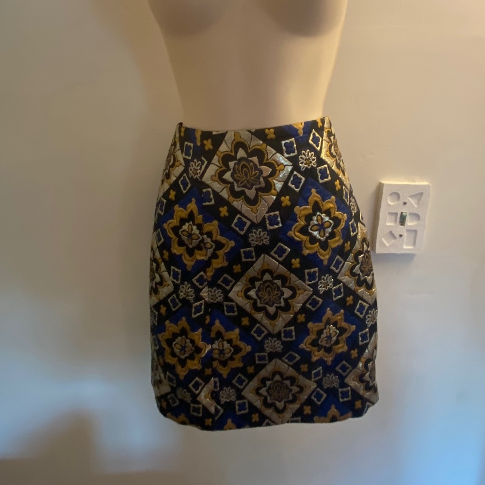 Loft Blue and Gold Skirt
